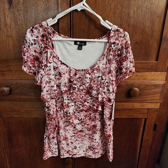 NWT AB Studio Women's Large Blouse with Ruffles - Picture 6 of 8